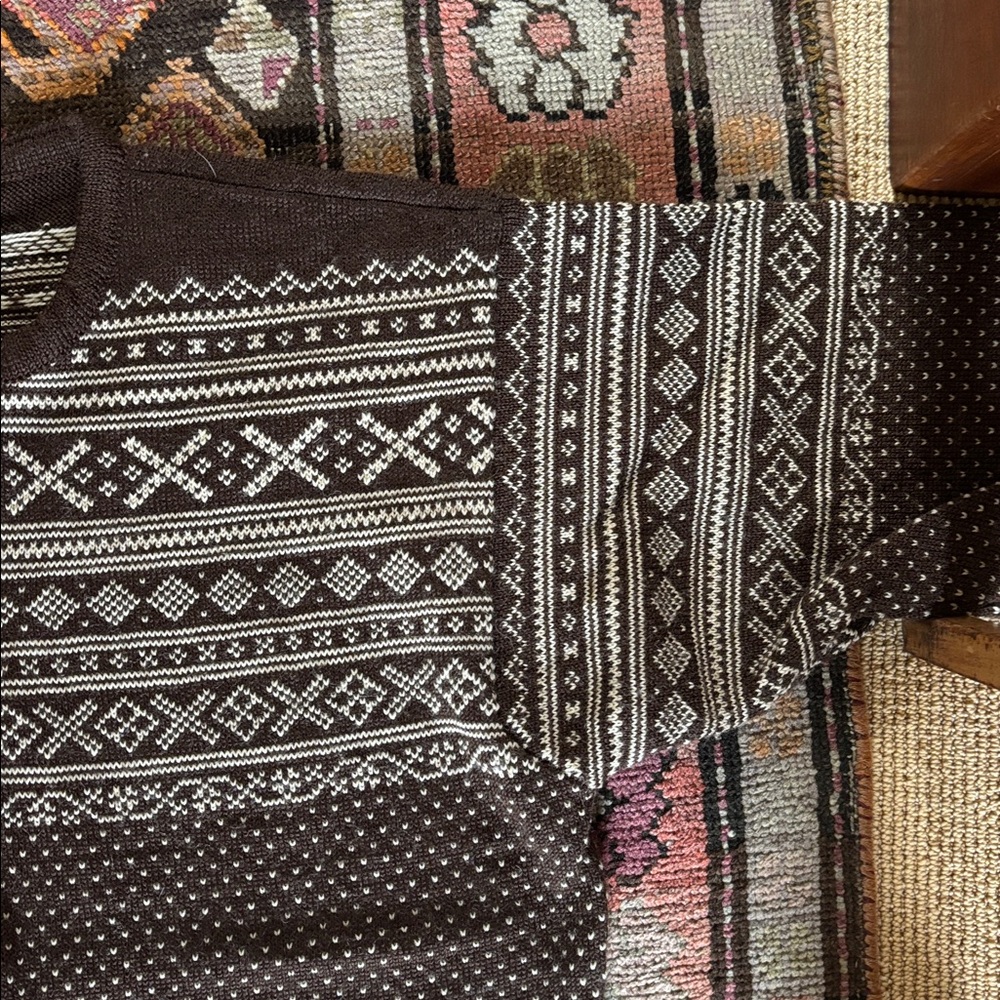 Dale of Norway Brown and Cream Patterned Cardigan - Picture 5 of 8